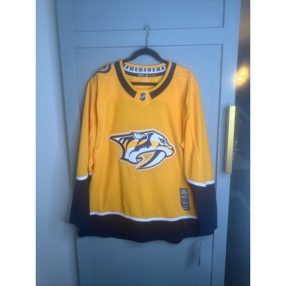 Nashville Predators Adidas NHL‎ Jersey Size 54 Yellow Tennessee Hockey